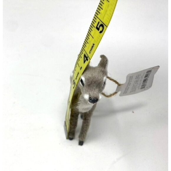 Target Faux Fur Grey Deer Christmas Tree Ornament Gray with Spots Wondershop™ - Picture 10 of 11